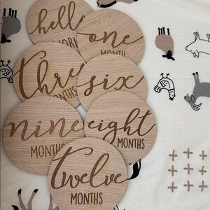 Wooden Baby Milestone Discs - Natural Oak Finish